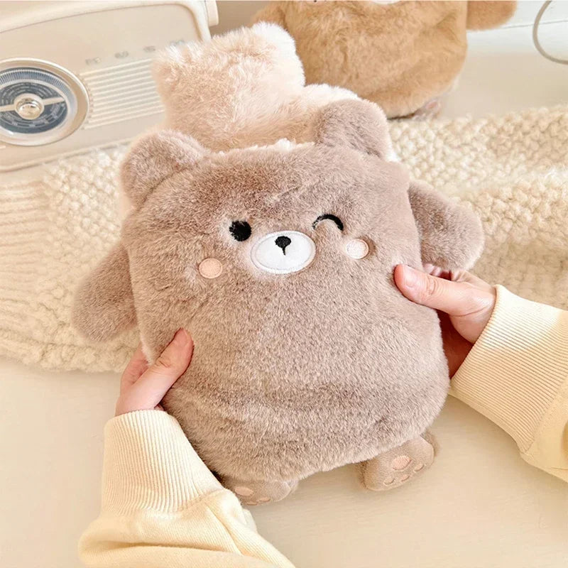 Kawaii Hot Water Bags Cute Plush Rubber Hand and Foot Belly Warmer Explosion-proof Hot Water Bottles for Women Period Pain