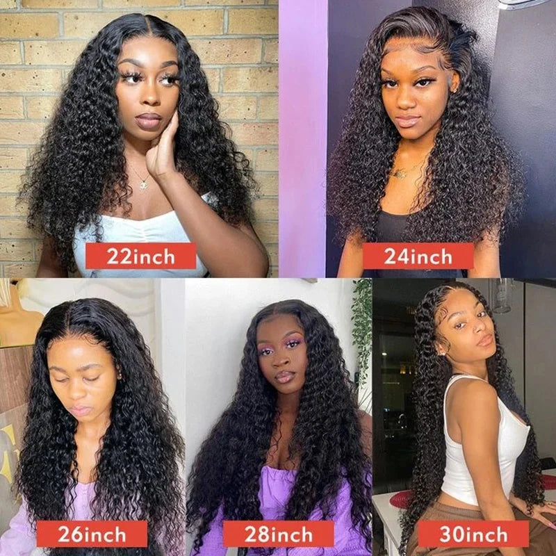 40 44 Inch Deep Wave Lace Front Wig 13x4 13x6 Lace Front Wigs Human Hair 250 Density Transparent Water Wave Curly Lace Front Wig