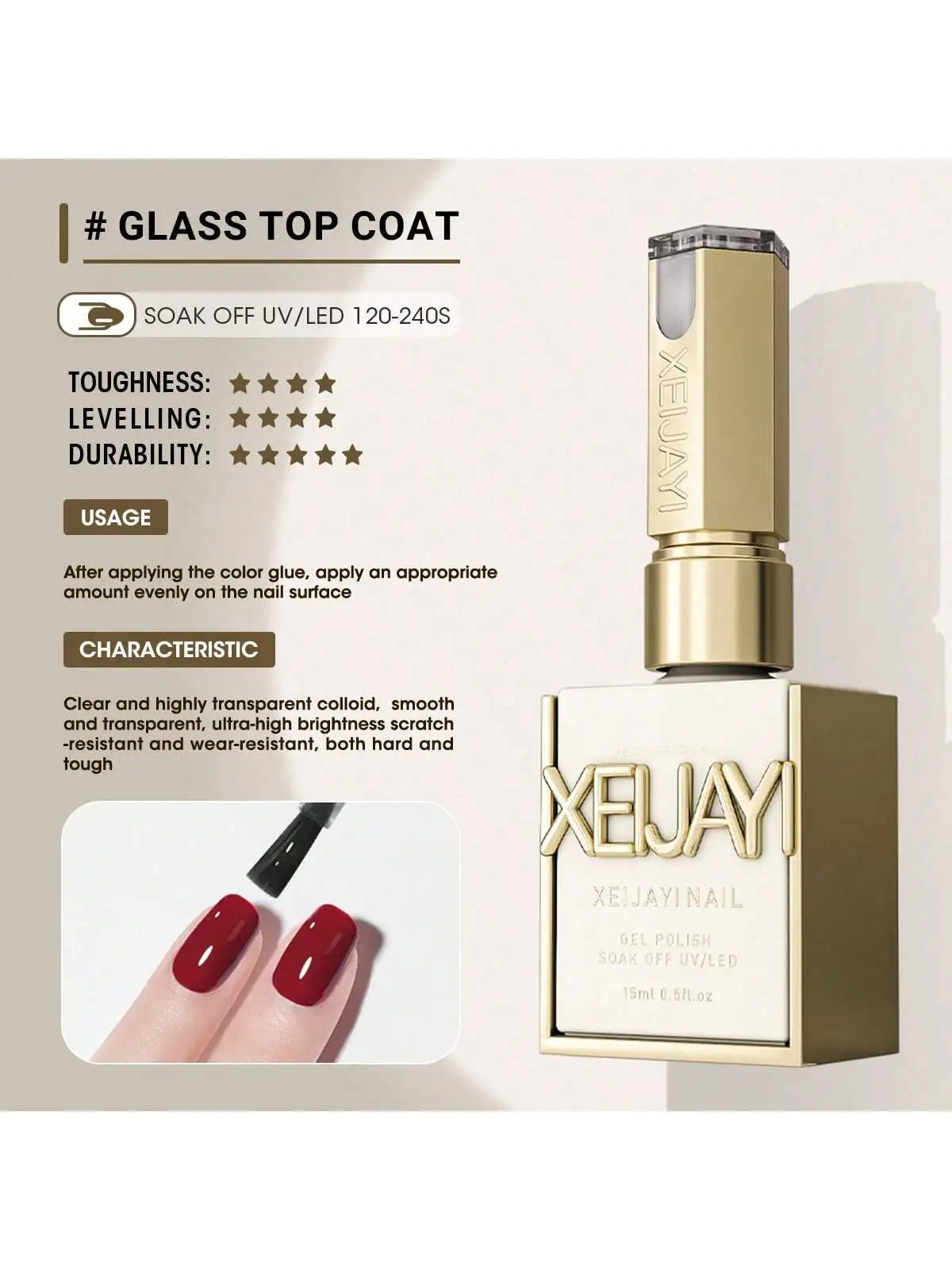 XEIJAYI 15ml 2Pcs Nail Polish New Japanese Basic Functional Gel Base Glue Glass Sealing Set Firm and Durable Nail Salon Use