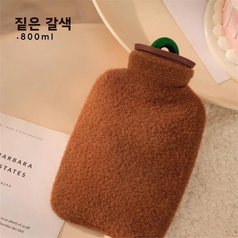 350/800ML Hot Water Bottles Bag Water-filling Hot-water Bag for Female Warm Belly Hands and Feet Keep Hand Warmer Hot WaterBag