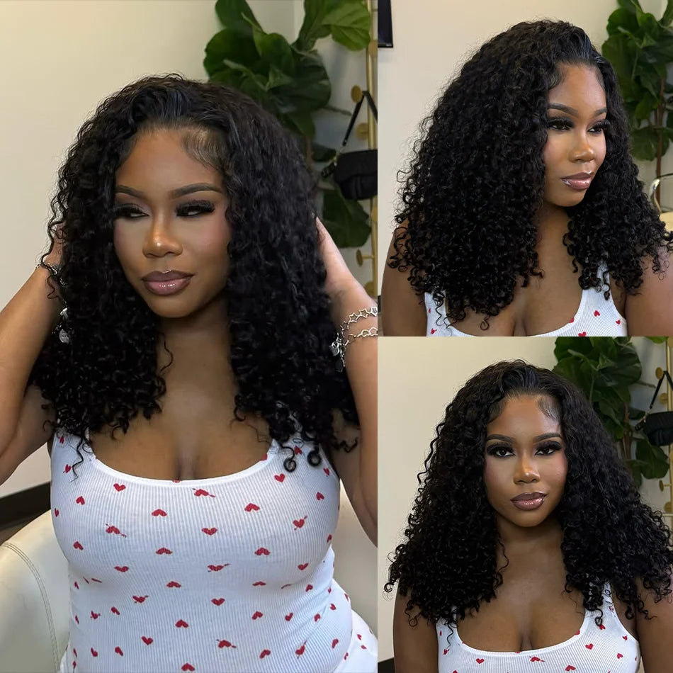 100% Human Hair Short Bob Wigs 13x4 Pre Plucked Human Hair Wig  13x6 Human Hair Deep Wave Human Hair Wigs For Black Women 5x5 Glueless HD Lace Front Wig Ready to Go