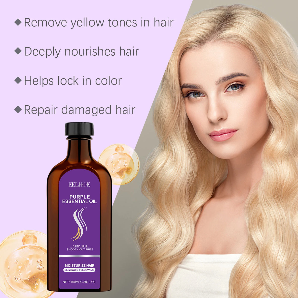 Hair Oil Treatment For Dry Damaged Frizz Hair Smooth Shine Split Ends Repair Moisturizer Nourishing Serum Leave-in Conditioner