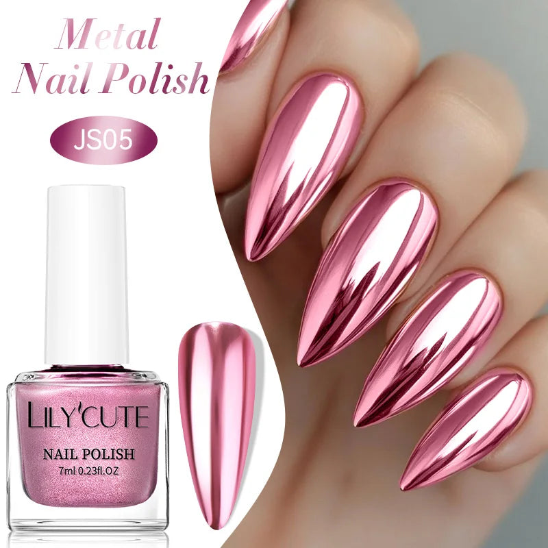 LILYCUTE 7ml Auroras Glitter Nail Polish No Need of UV/LED Lamp Nail Supplies Vernis White Pink Silver Pearl Effect for Nails