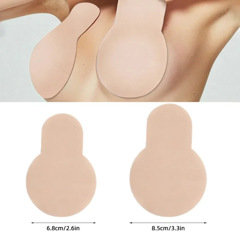 Self-adhesive Nipple Cover Chest Patch Non-woven Thin Invisible Bra Disposable Sticky Lift Breast Petals Round Flower Pads