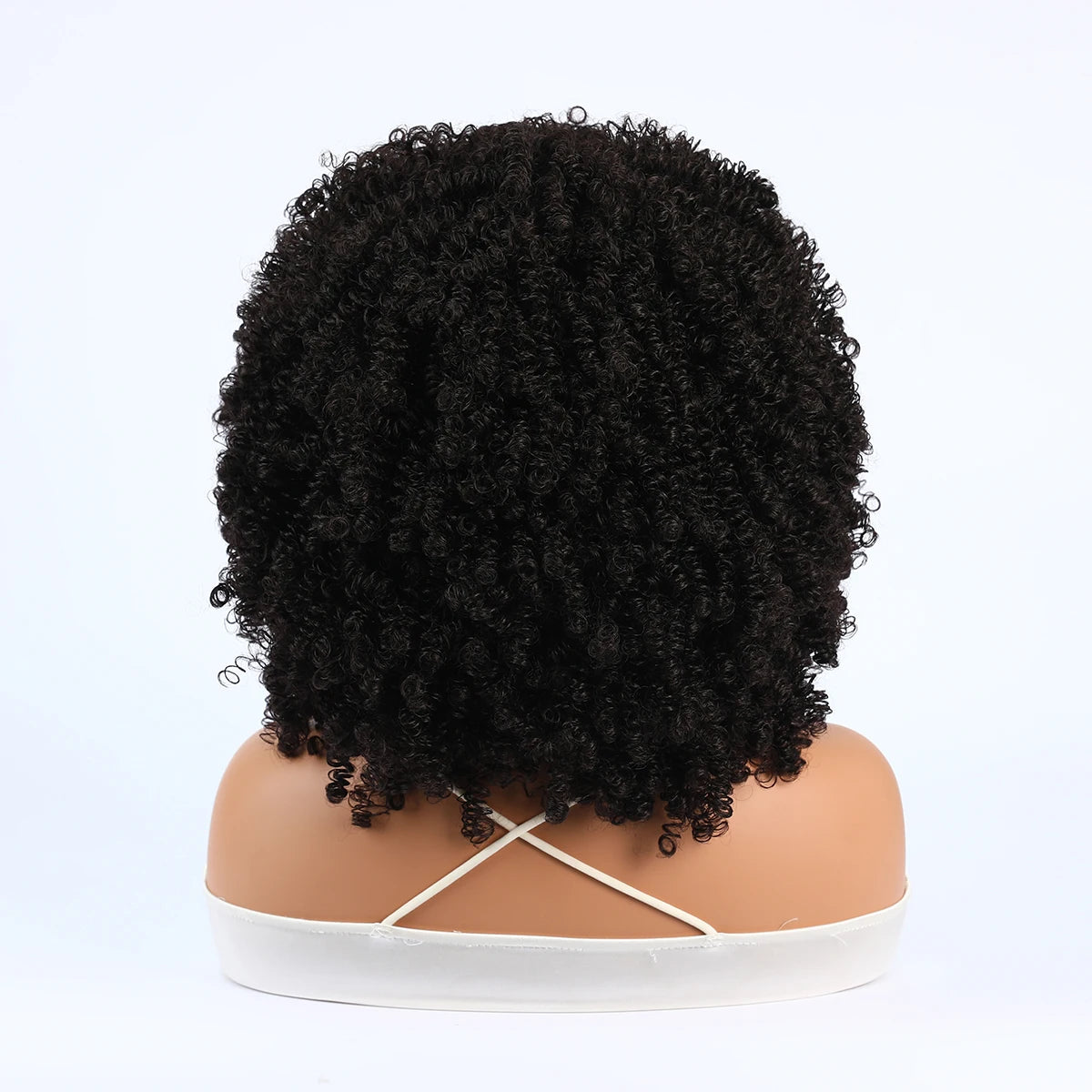 Synthetic 1 Piece 16 Inch Exploded Head Curly Wig, Synthetic Fiber Wig, Comfortable and Breathable Snapback Mesh Cap