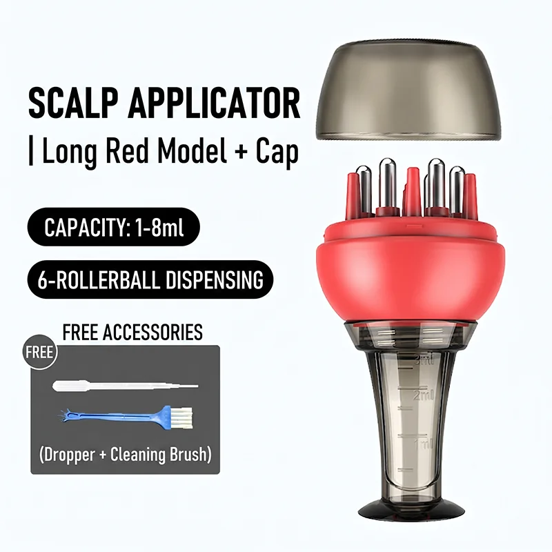 Mini Scalp Applicator Comb Hair Oil Dispenser 2-In-1 Roller Ball Massage Brush Clear Scale Root Delivery Hair Care Tool