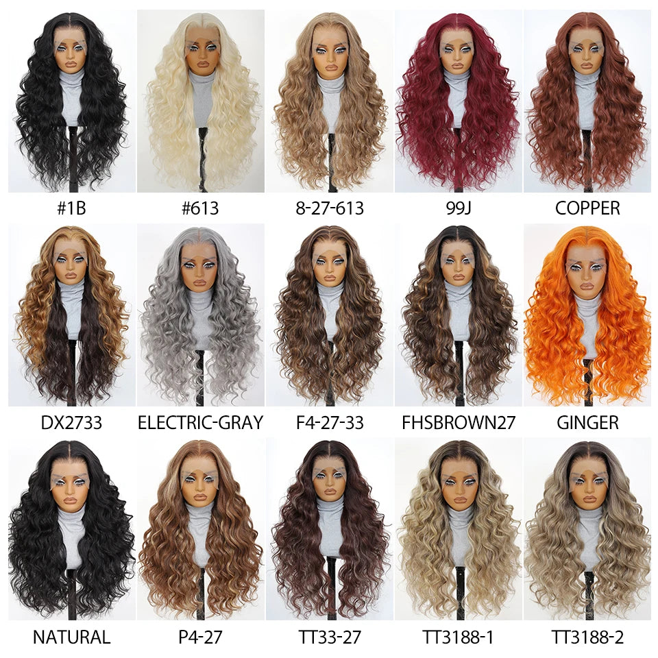 99J Burgundy Synthetic Lace Frontal Wig 13x6 Body Wave Long Deep Wavy Ombre Black Lace Wigs for Women Heat Resistant Cosplay Wig