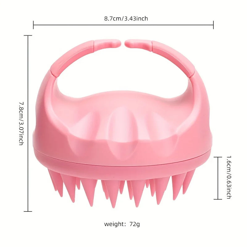 1 Gentle Silicone Scalp Massage Shampoo Brush - Anti-allergy Handheld Hair Shampoo Device，For Removing Dandruff，No Battery Requi