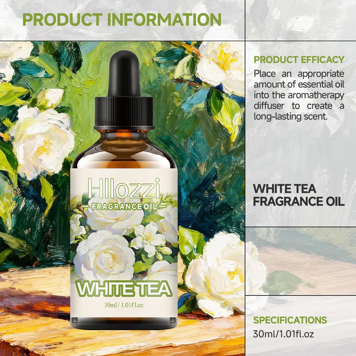 WHITE TEA FRAGRANCE OIL: For Aromatherapy, Diffusing, Fragrance and Candle Scented Candle.