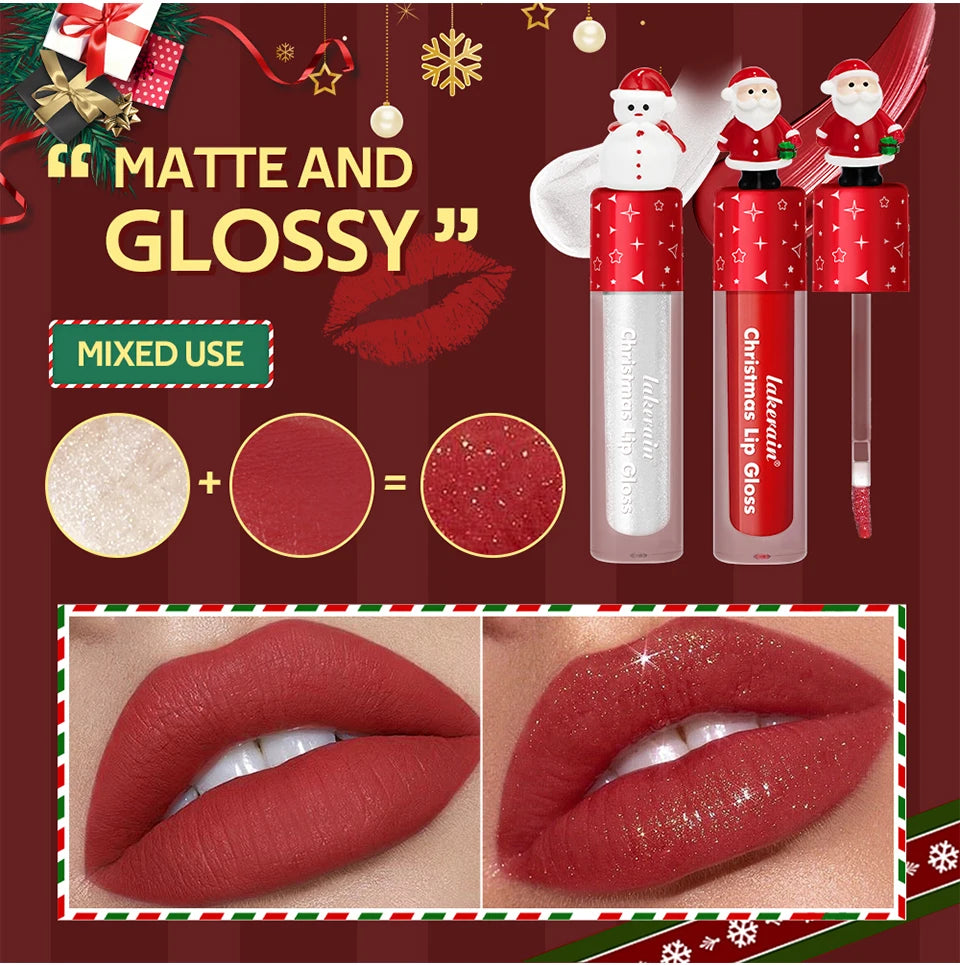 Christmas Gift 6Pcs Lip Gloss Set With Gift Bag Velvet Matte Waterproof Long Lasting Lip Tint Colorful Lip Makeup Cosmetic