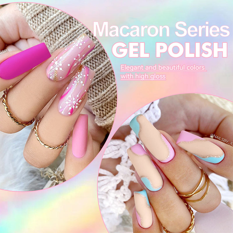 LILYCUTE 7ml Macaron Gel Nail Polish Pink Purple Green Series Soak Off Manicure Nail Gel Varnish Semi Permanent UV Gel Nail Art