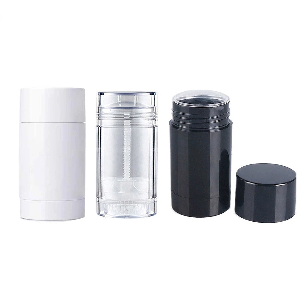 10/20/30Pcs 15ml 30ml 50ml 75ml Round Shape Bottom Filling Stick Deodorant Container Black Travel Twist Up Stick Deodorant Tube