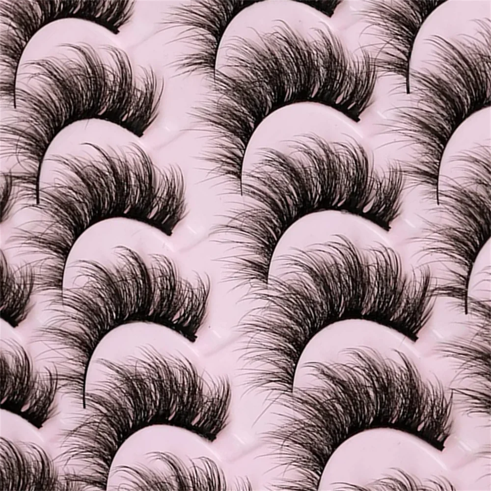 14 Pairs 3D Mink Lashes Faux Mink Fluffy Lash Soft Full Thick Wispy Eyelash Dramatic False Eyelashes Makeup