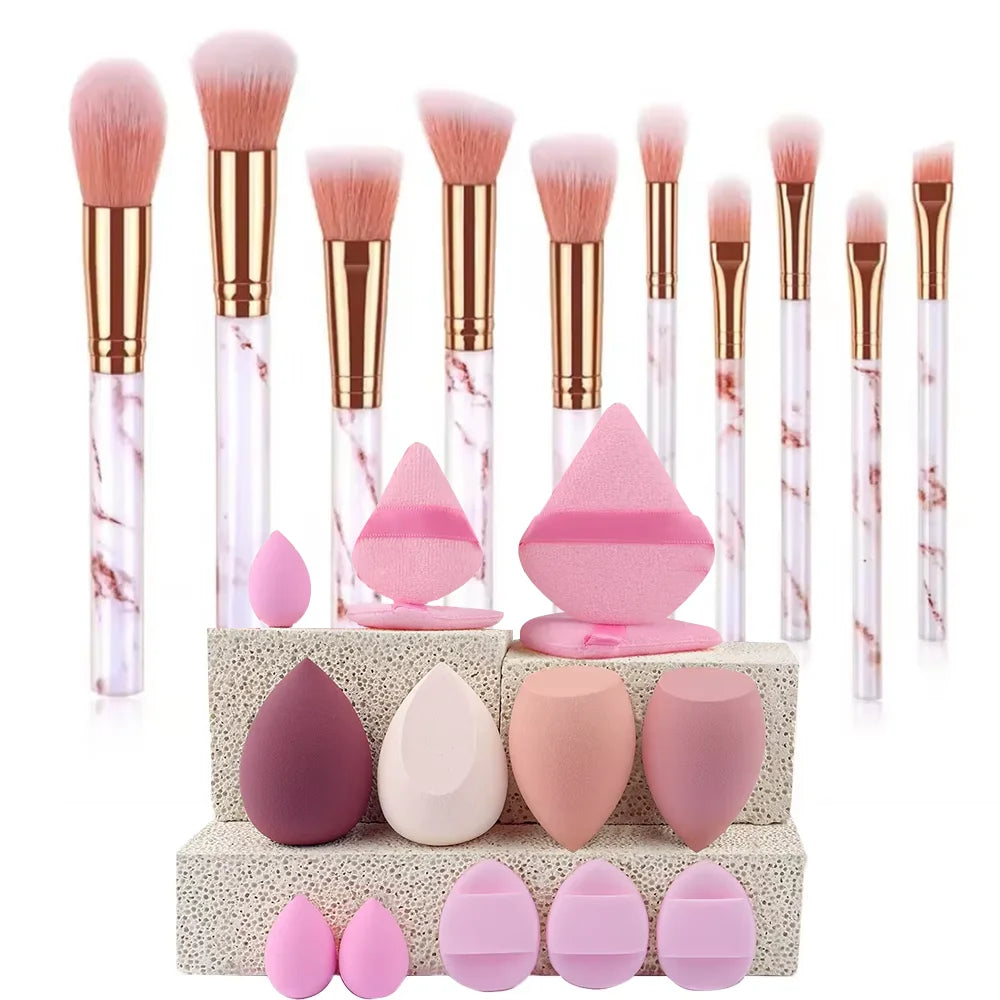 10pcs Mini Makeup Brush Set Powder Eyeshadow Foundation Blush Blender Concealer Beauty Makeup Tools Brush Professional Supplies