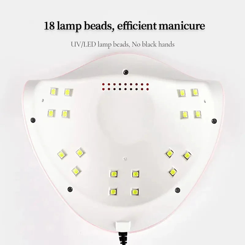 Hot Nail Dryer Machine Portable USB Cable Home Use Nail Lamp For Drying Curing Nails Varnish with 18pcs Beads UV LED Lamp