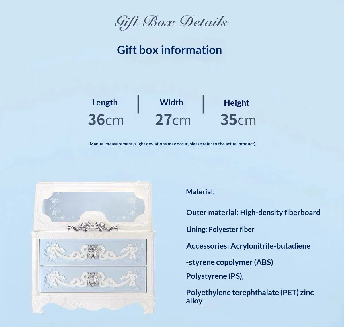 Snowflake Ballet Series Large Box Cosmetic Case Knight Unicorn Series Cosmetics Storage Empty Box Original Box Shipped