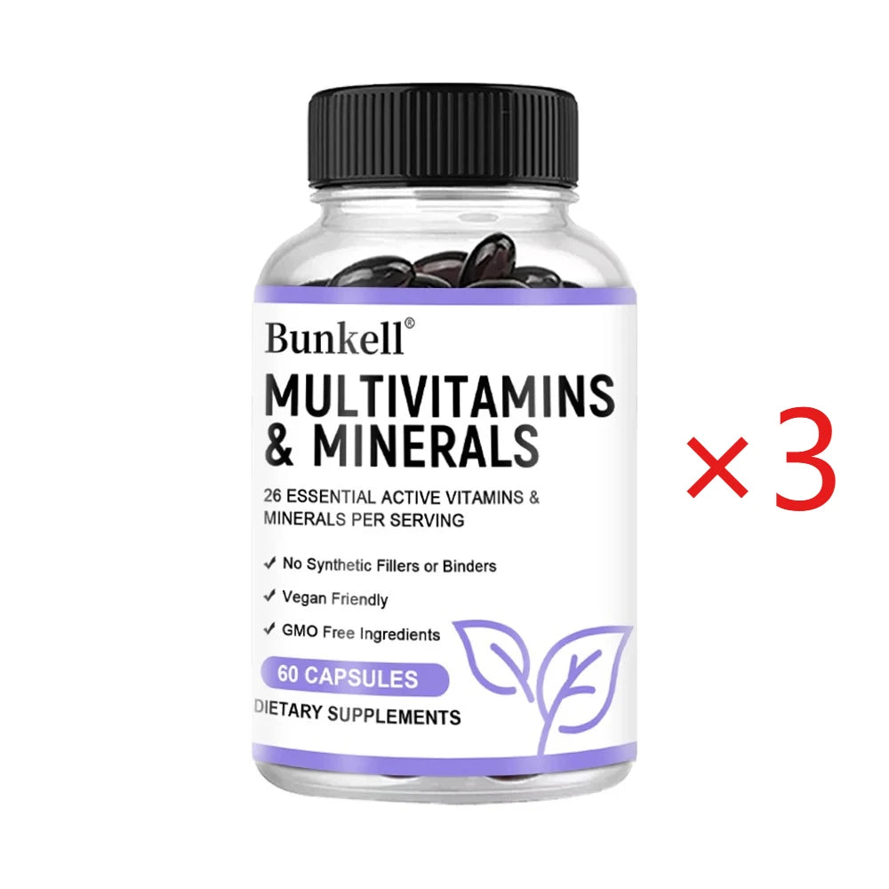 Multivitamin and Minerals - Daily Supplement, Antioxidants, Skin Repair, Liver Health Maintenance, Energy Boost, 120 Capsules