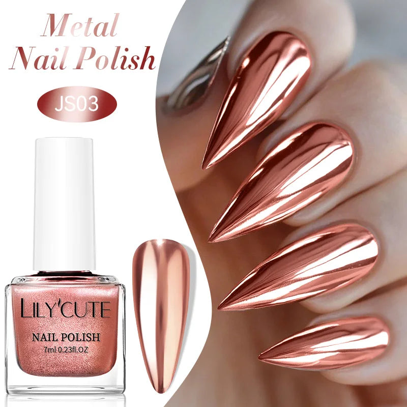 LILYCUTE 7ml Auroras Glitter Nail Polish No Need of UV/LED Lamp Nail Supplies Vernis White Pink Silver Pearl Effect for Nails