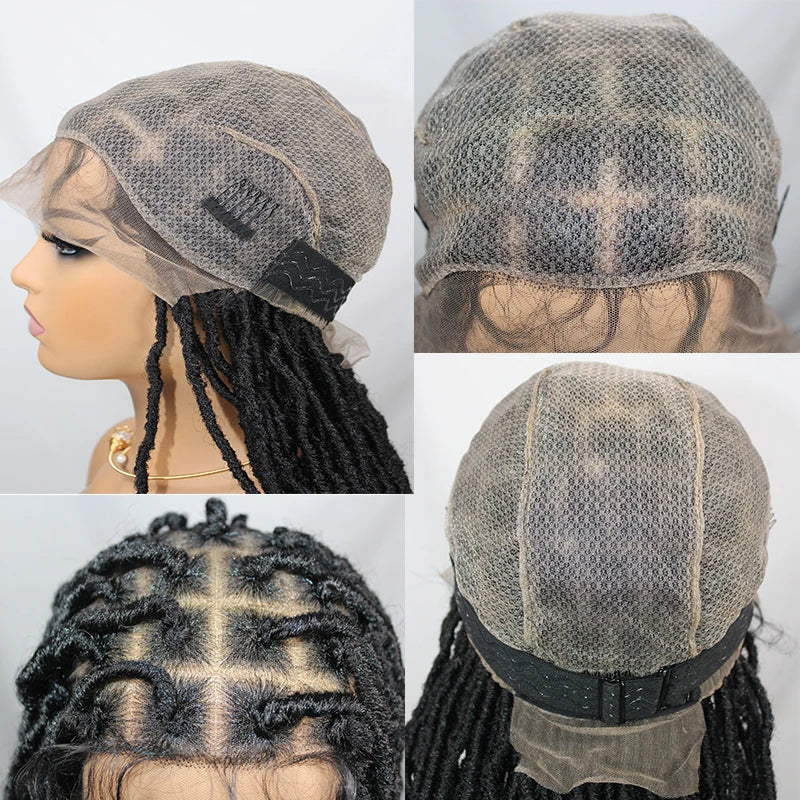 Long 40" Synthetic Knotless Braided Wigs Dreadlock Locs Braids Wigs for Black Women Twist Box Braids Full Lace Front Wig African