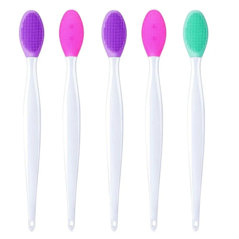 1-5pcs Skin Care Lip Exfoliating Facial Cleansing Face Scrub Nose Brush Blackhead Remove Silicone Double-Sided Skin Care Tool