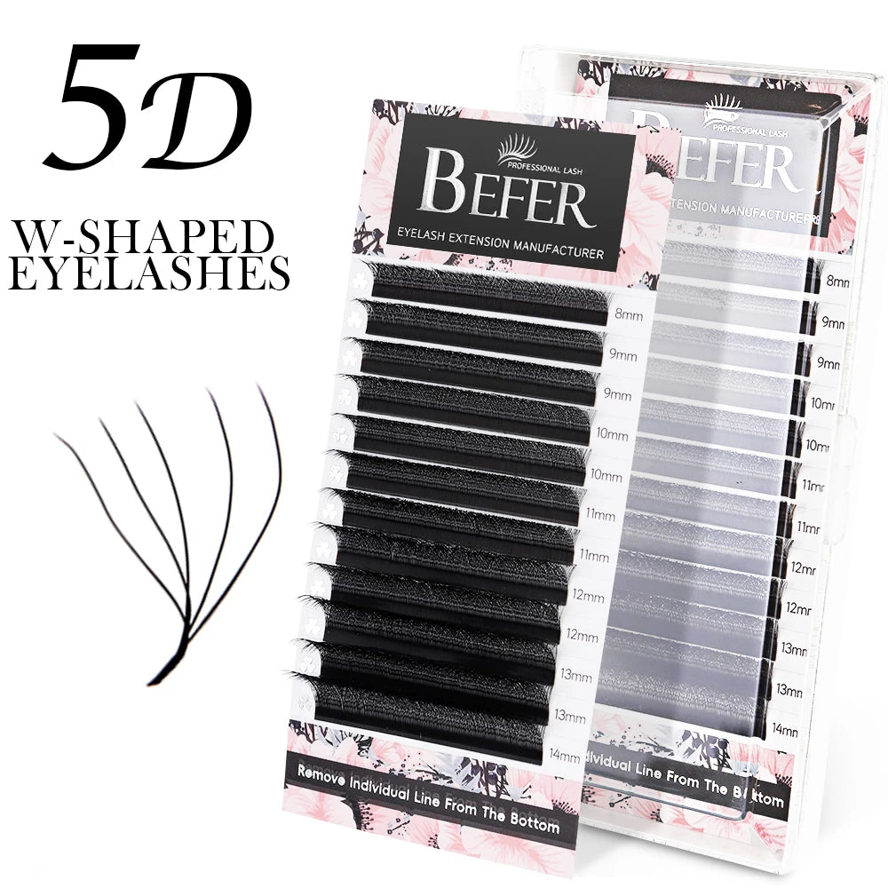 Befer Cilios YY/3D/4D/5D/6D W Shaped Fake Eyelashes Extension Technologic Fiber High Quality Soft Natural Professional