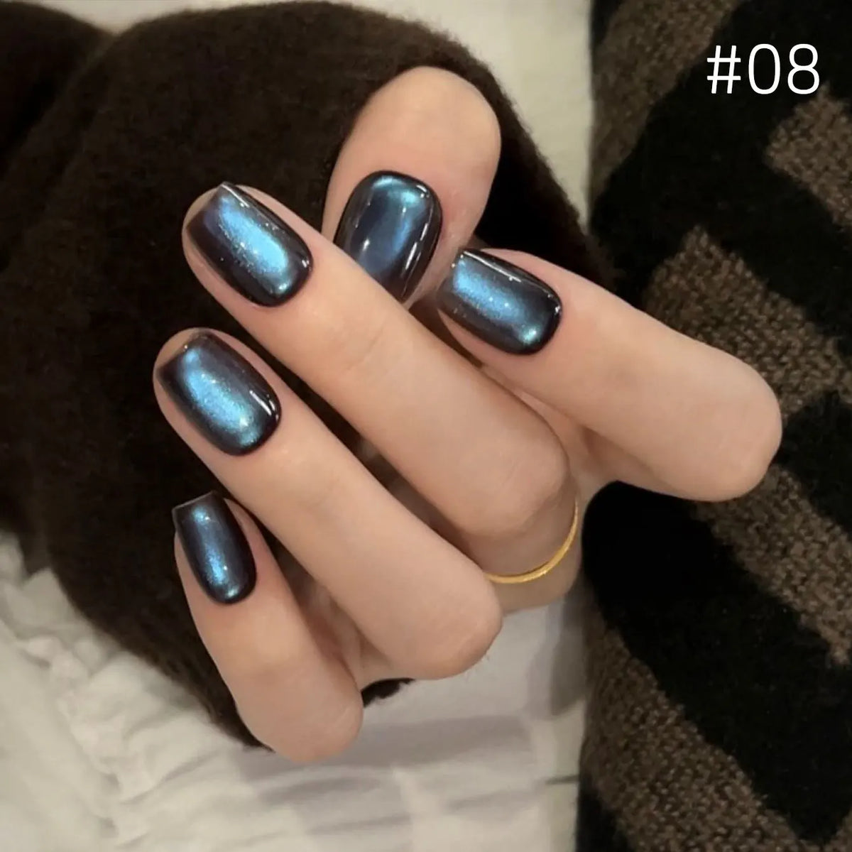 10ML 1-10pcs Christmas Red Nails Gold Black Nails Fiery 10-Color Glass Bead Cat Eye Gel Nail Polish Fine Powder Super Shimmering