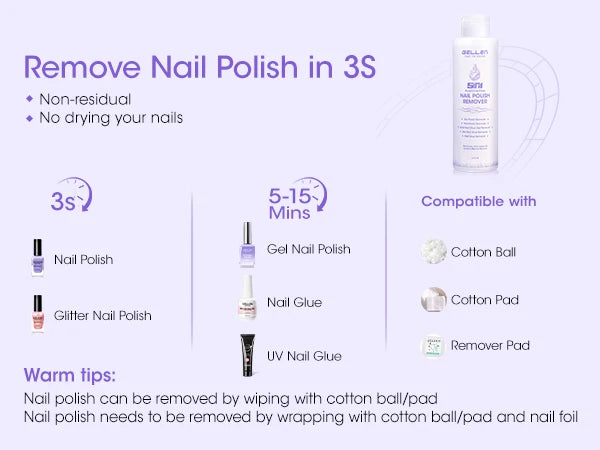 GELLEN Nail Polish Remover 16 Fl Oz Non Acetone Pump Bottle Gel Nail Soak Off Remover Kit Vegan Cruelty Free Gentle Nail Care