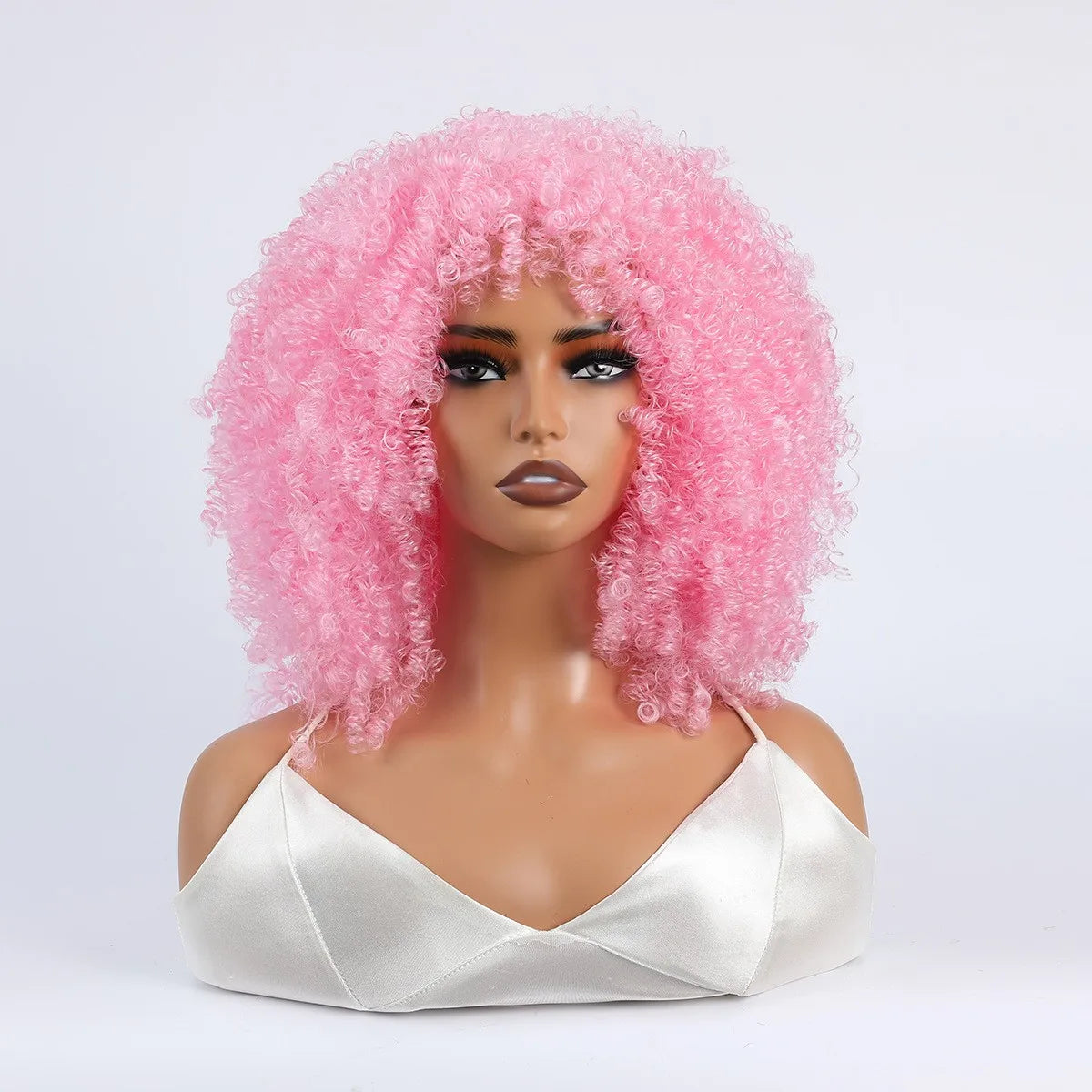 Synthetic 1 Piece 16 Inch Exploded Head Curly Wig, Synthetic Fiber Wig, Comfortable and Breathable Snapback Mesh Cap