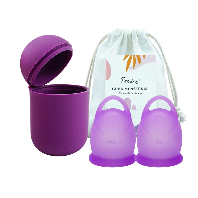Menstrual Cup With Storage Case Medical Silicone Menstrual Cup Sterilizer Cup Women's Health Care Period Accessories Kit