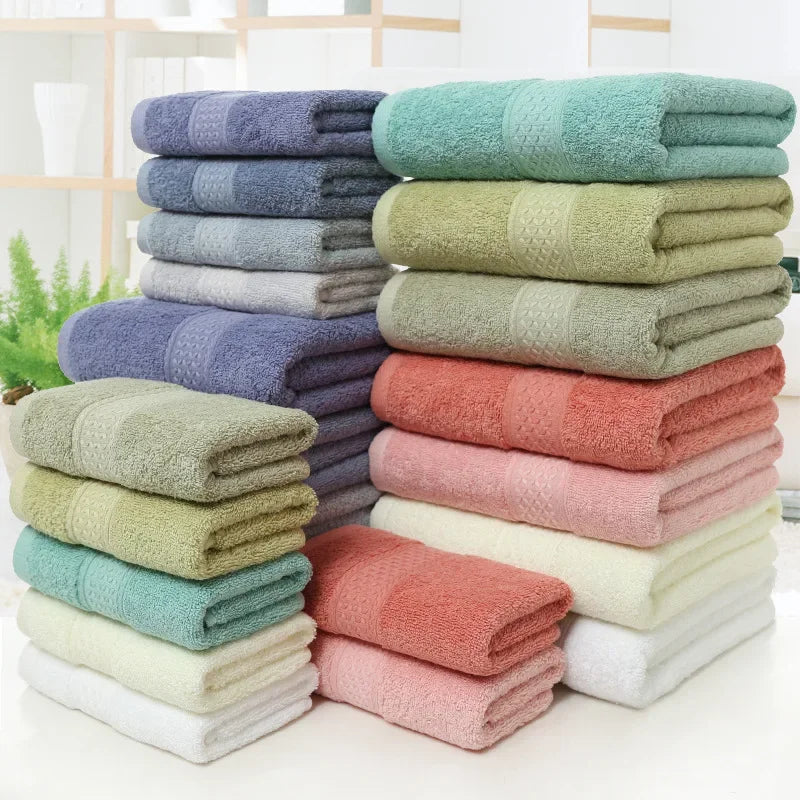 Thicken 100% Cotton Face Towel Absorbent Pure Hand Wash Hair Shower Microfiber Towel Bathroom Family Hotel