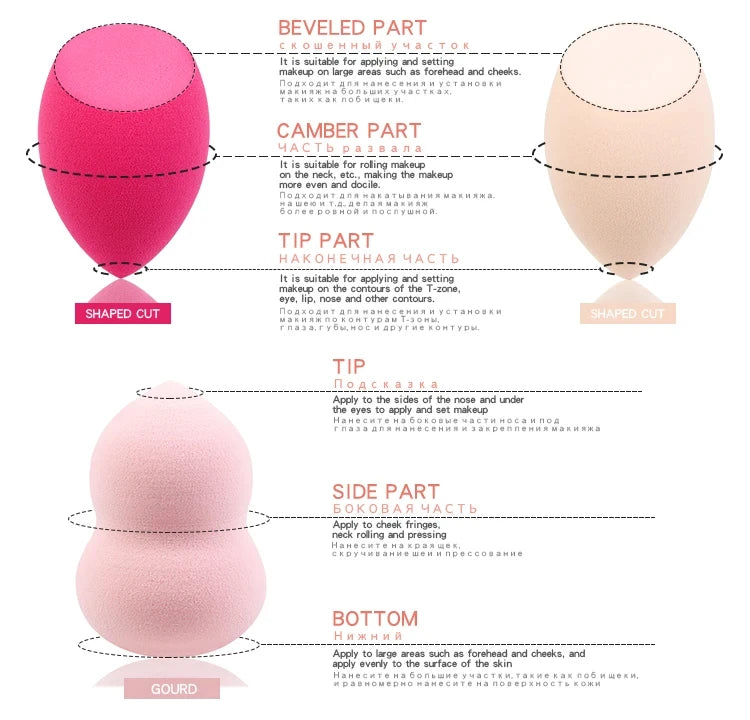 1Pc Cosmetic Puff Powder Puff Smooth Women's Makeup Foundation Sponge Beauty To Make Up Tools & Accessories Water-drop Shape