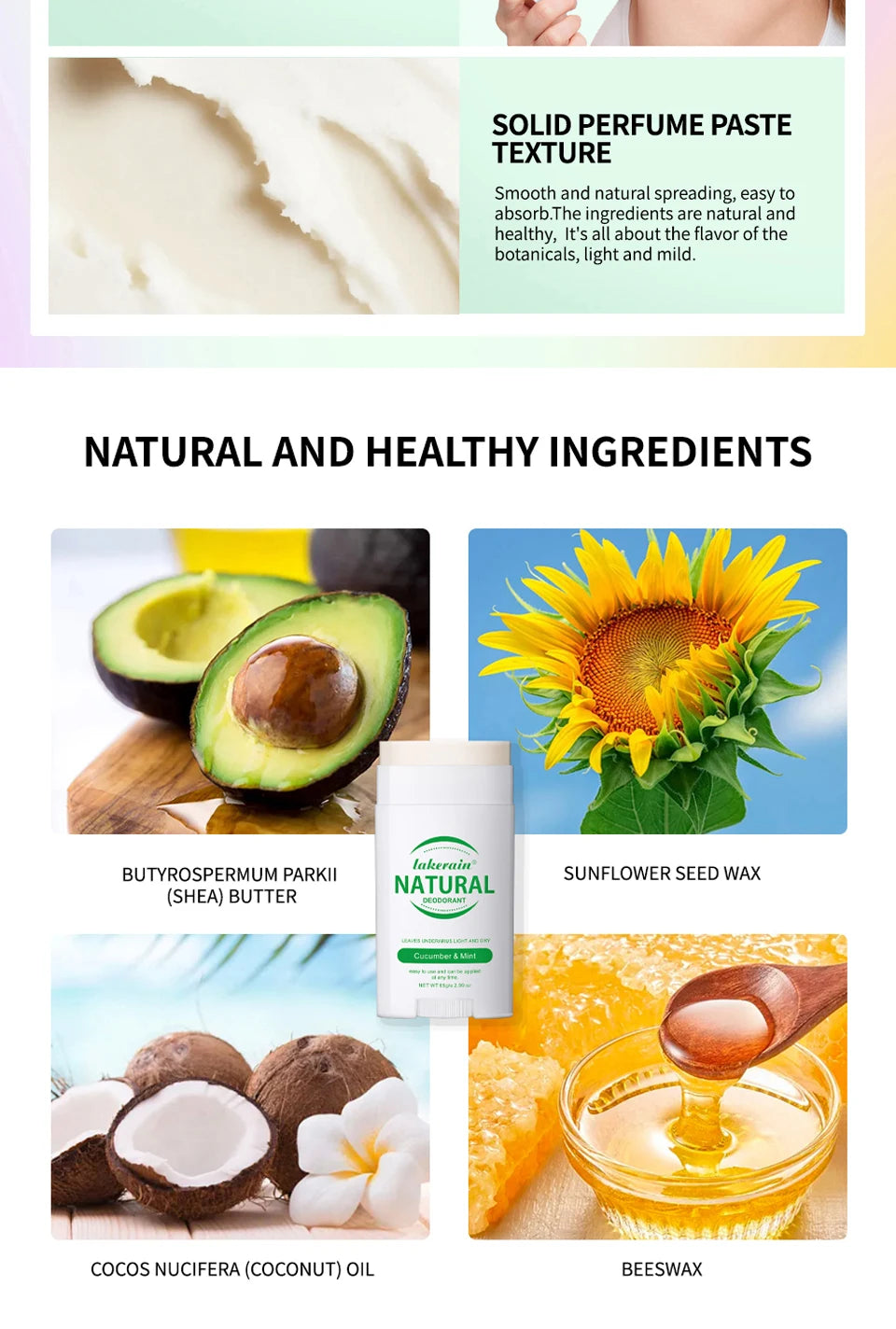 Natural Deodorant Long-lasting Fragrance Eliminate Odors Natural Plant Components Smells Fresh Fragrant Deodorant For Men Women