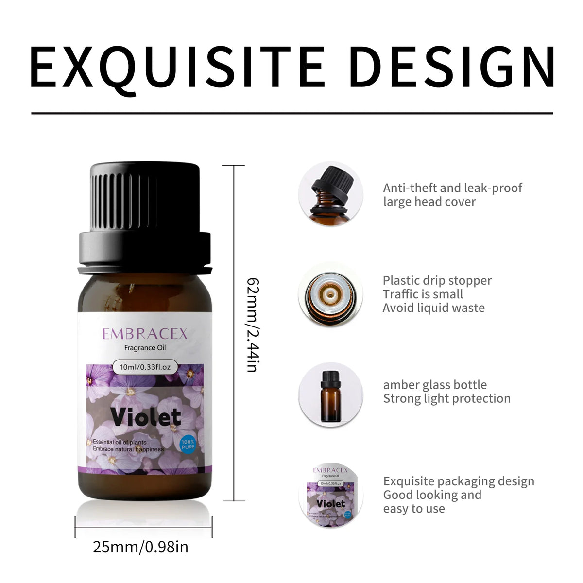 10ml Fragrance Oils Violet Long-Lasting Fragrance For Relaxation and Stress Relief Body Massage Oil Flower Perfume Gifts