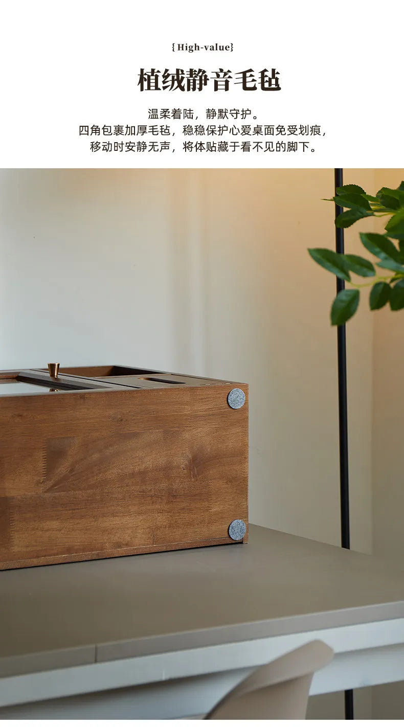 Mid Century Solid Wood Cosmetic Storage Box Drawer Organizer for Perfume Skincare Desktop Vanity Cabinet Rustic Makeup Holder