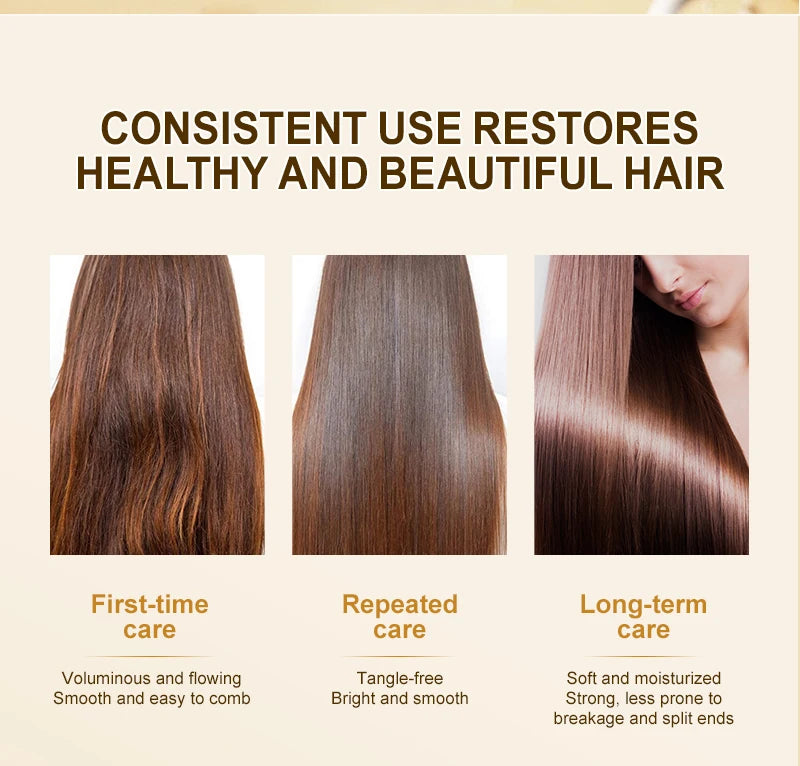 PURC 24K Gold Hair Mask Repair Damage & Dry Frizy Keratin Smoothing Straightening Hair Cream Hair Treatments Mask Hair Care