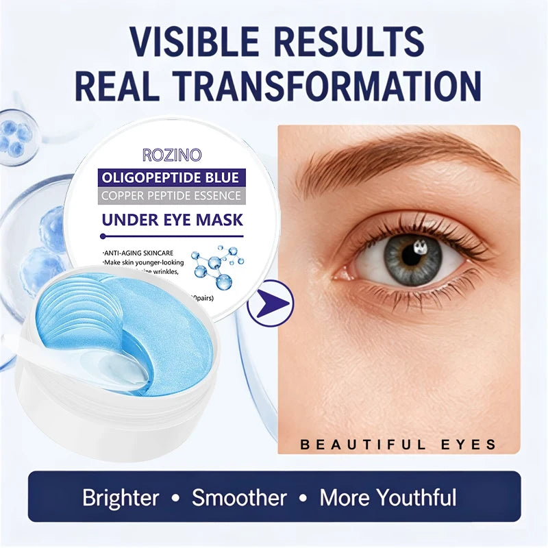 Retinol eye mask, powerful moisturizing, deeply nourishing, makes the skin around the eyes more delicate and firm, gives the skin a radiant glow, enhances skin elasticity, and helps to eliminate dryness and dullness, providin