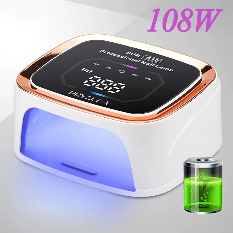 36 LEDS Rechargeable Nail Dryer Cordless Lamp 108W for Manicure and Curing All Gel Nail Polish at Home DIY Salon