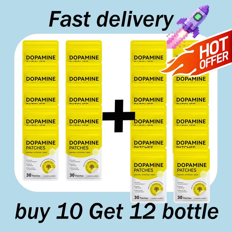 Vitality Boost Dopamine Patches, Enhance Mood & Focus, Concentration Aid for Daily Wellness