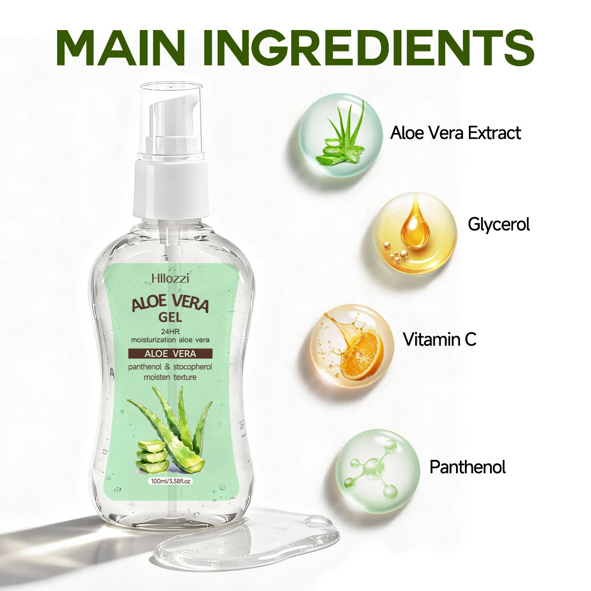 MOISTURIZER AFTER SUN ALOE VERA GEL，Quick absorption, non-greasy texture, post-sun hydration, suitable for both men and women