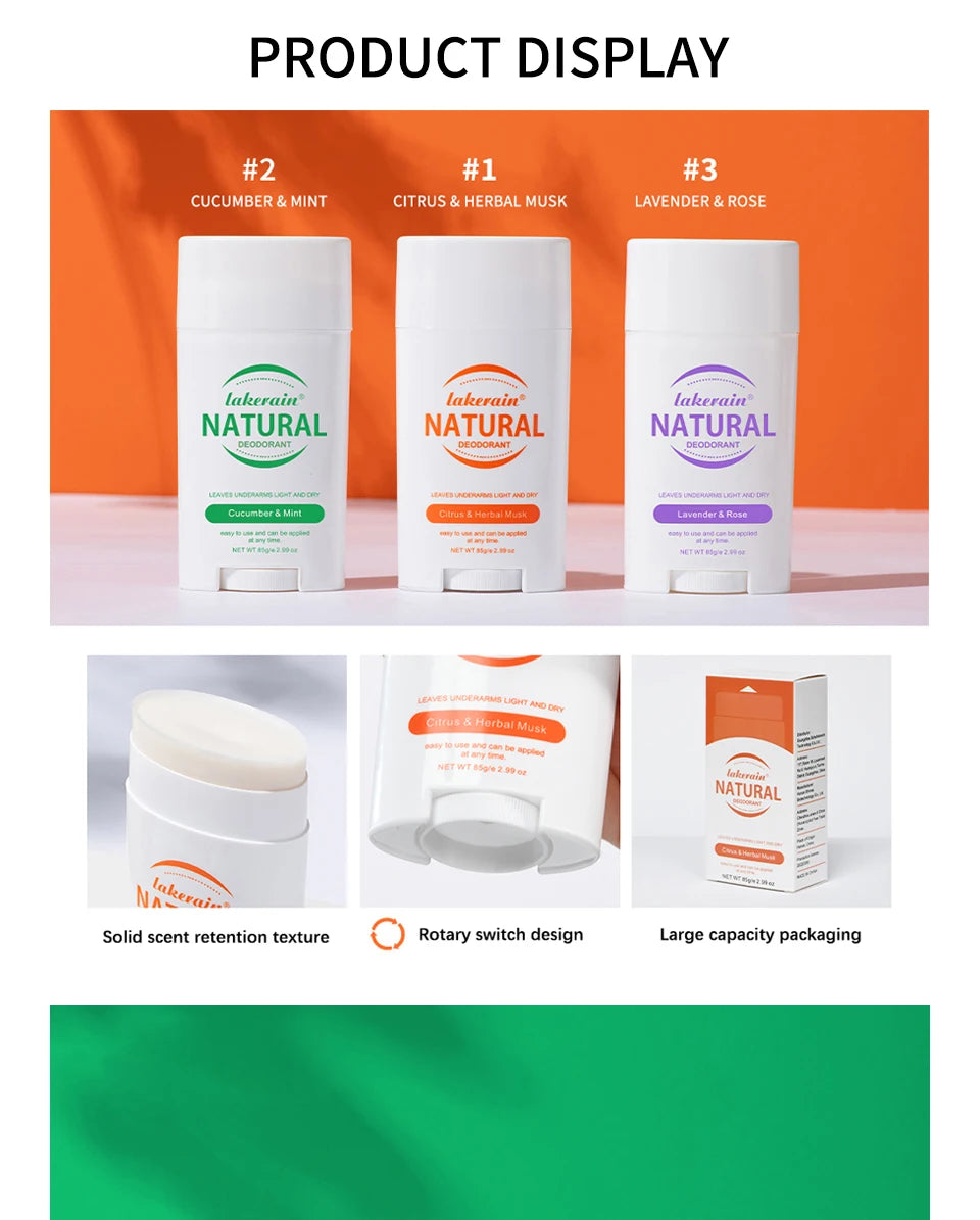Natural Deodorant Long-lasting Fragrance Eliminate Odors Natural Plant Components Smells Fresh Fragrant Deodorant For Men Women