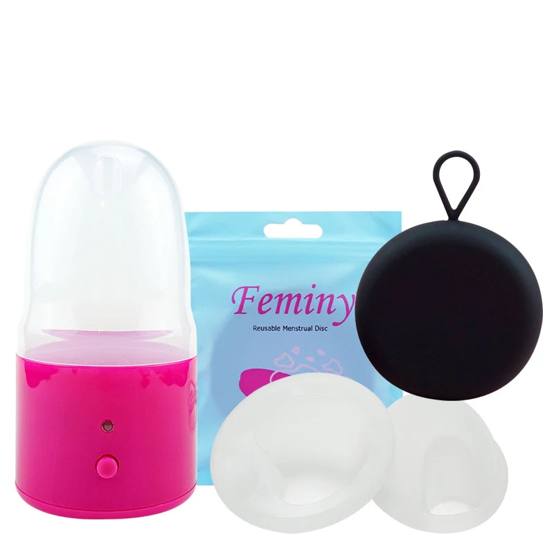 Menstrual Disc Menstrual Cup Set With Electric Sterilizer Storage Case Medical Silicone Period Female Health Care Products