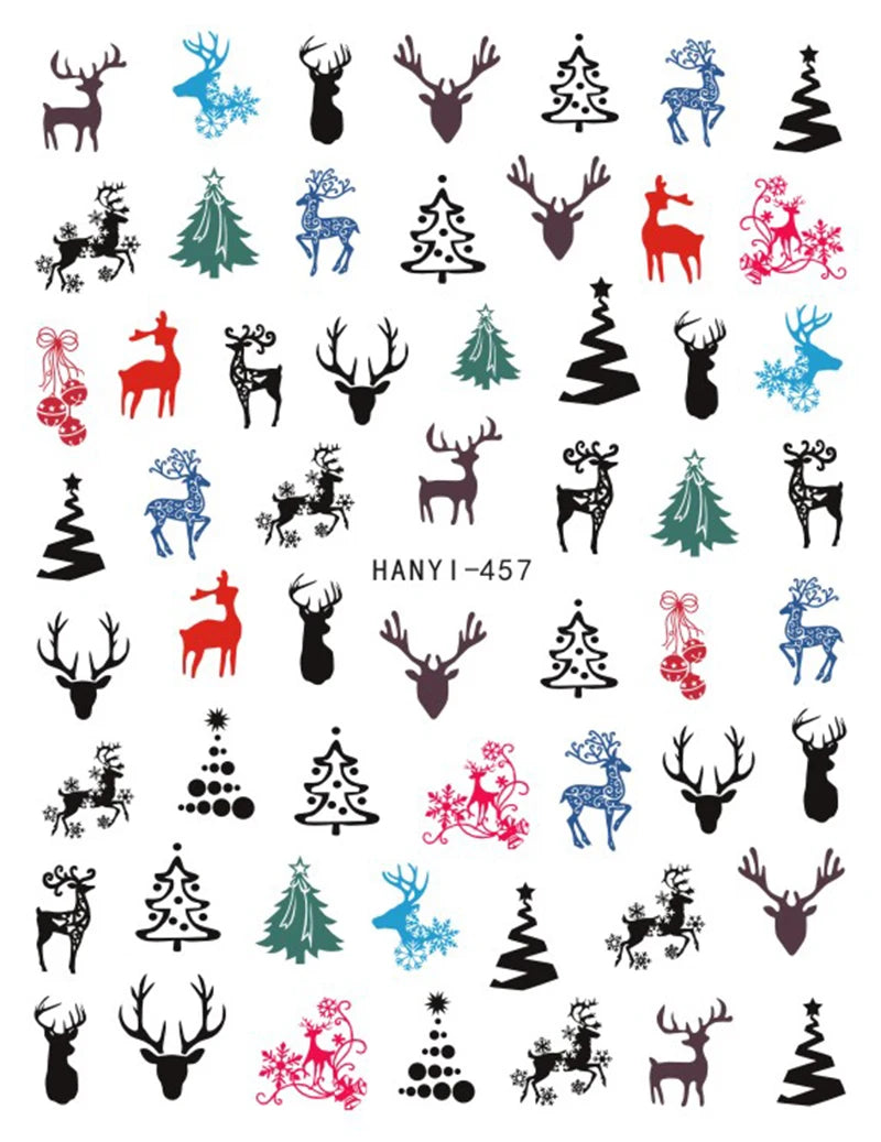 3d Nail Art Stickers Winter Christmas Trees Snow Mountains Xmas Snowflakes Decals For Nails Decoration Manicure Salon Beauty