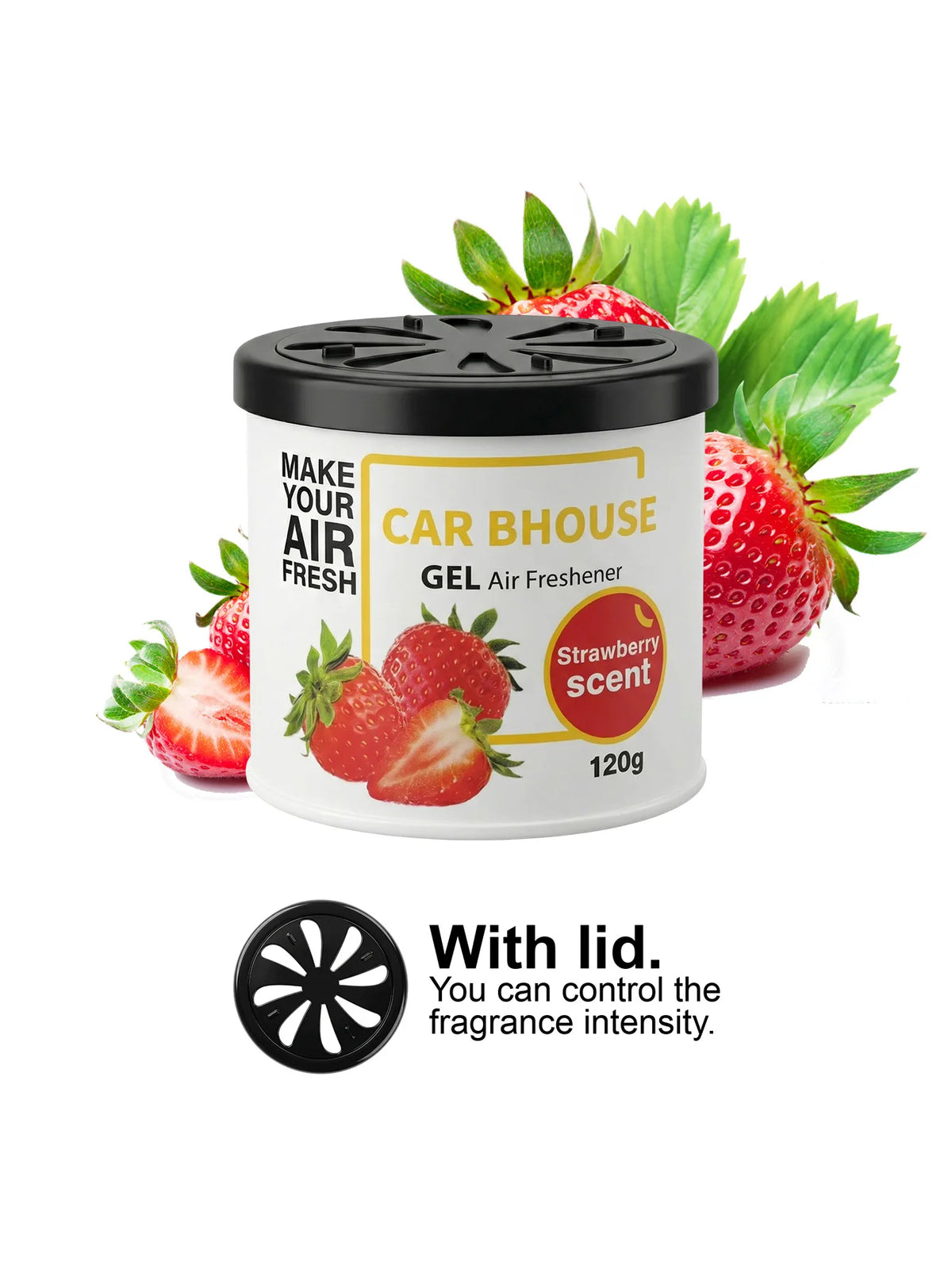 Dual-Purpose Air Freshening Gel for Cars and Homes, 120g with Fruity and Floral Fragrance, Providing Long-Lasting Scent.