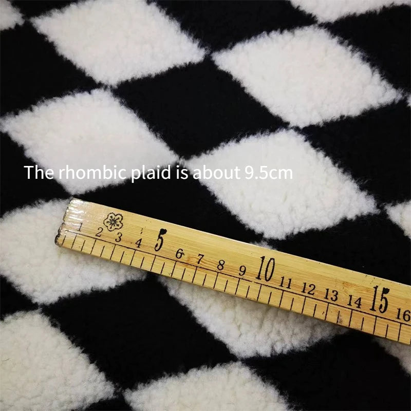 Thickened Short Hair Plush Fabric By The Meter for Needlework Autumn Coat Hoodies Dolls Diy Sewing Cloth Warm Soft Bear Plaid