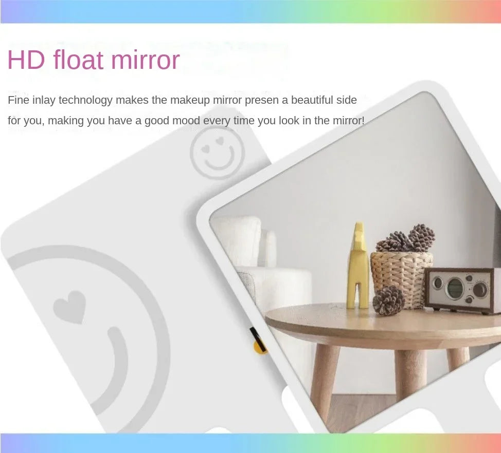 Eyelash Extension Handheld Makeup Mirror Square Makeup Vanity Mirror with Handle Hand Mirror SPA Salon Compact Mirrors