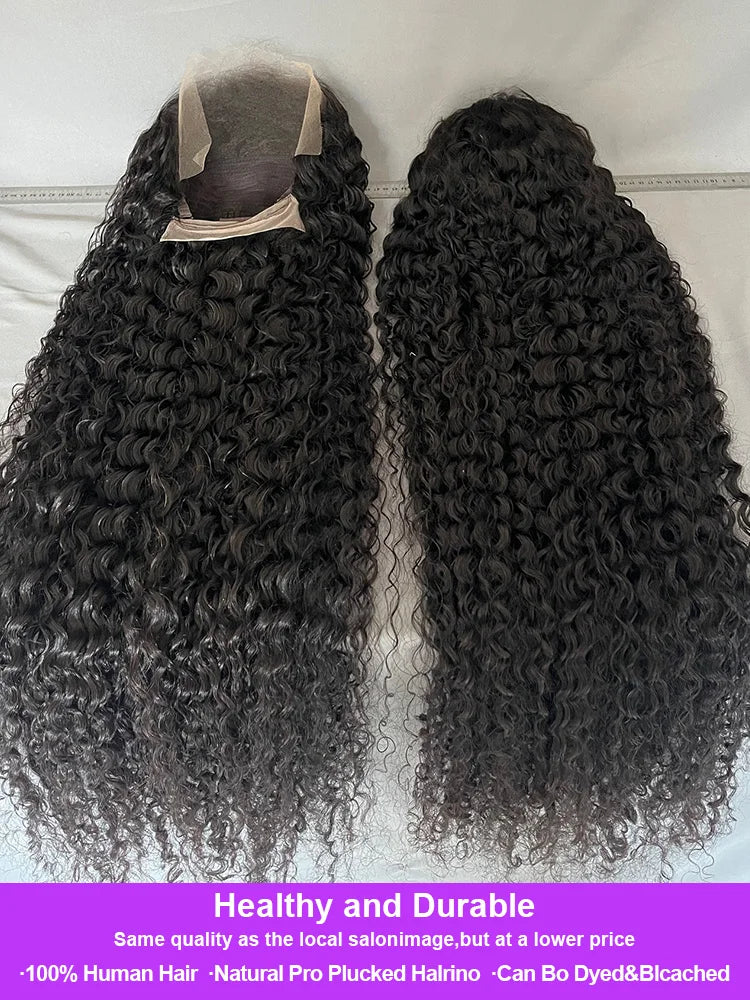 250 Density 100% Human Hair 40 44 Inch Deep Wave 13x4 13x6 HD Lace Front Wigs Water Wave Curly 360 HD Full Lace Front Wig Black