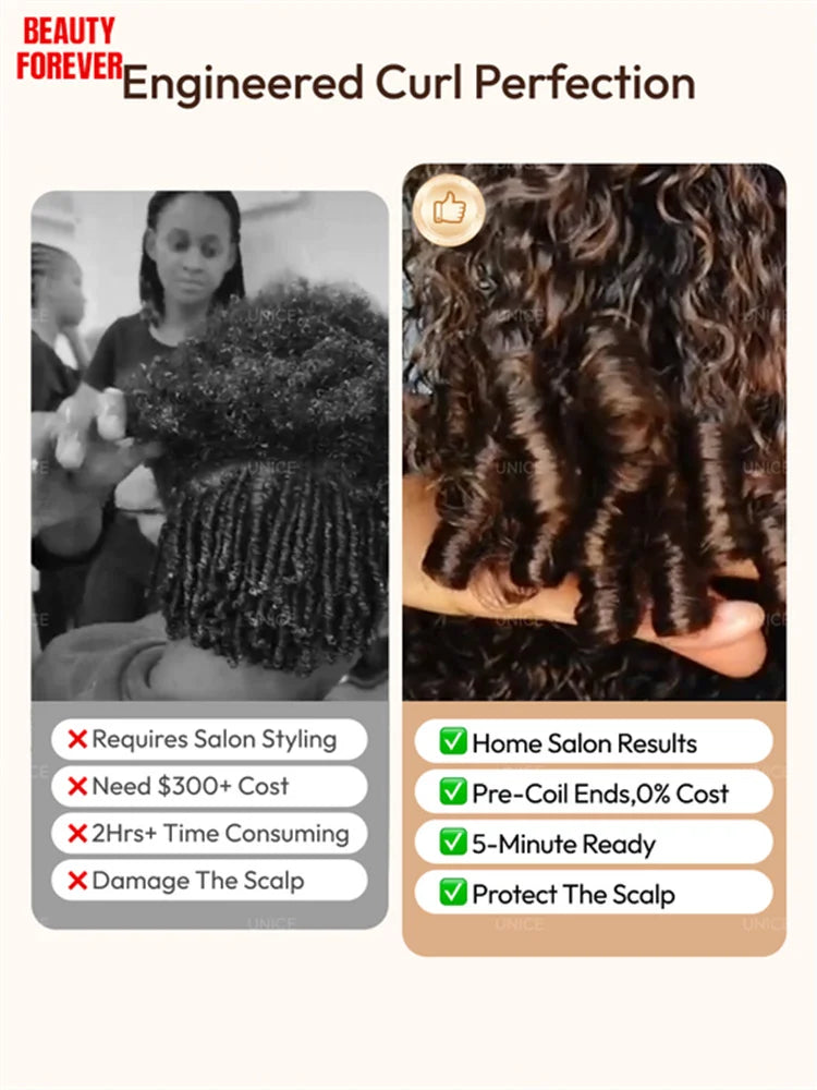 Beautyforever Burmese Curly Glueless Wig Finger Coily Ends 100% Human Hair Black to Chestnut Brown 7x5 Pre Cut Lace Wig 180%