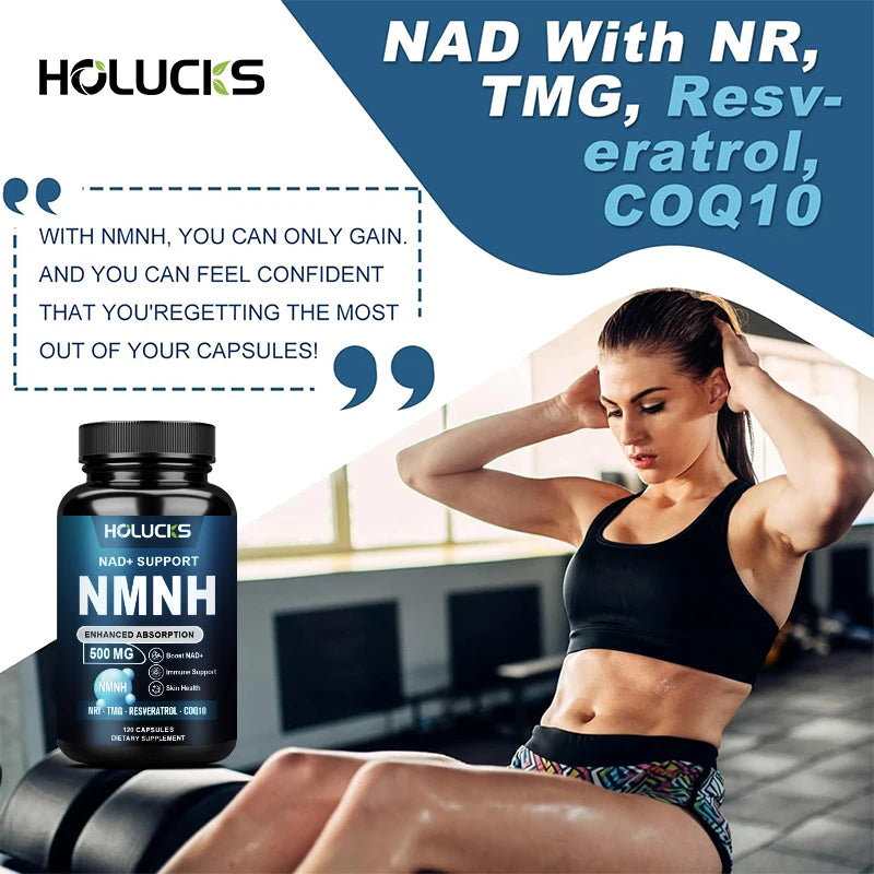 Premium 5-in-1 NMNH Supplement, with, Nicotinamide Riboside, TMG, Resveratrol, C0Q10, Support Immunity, Longevity & Vitality