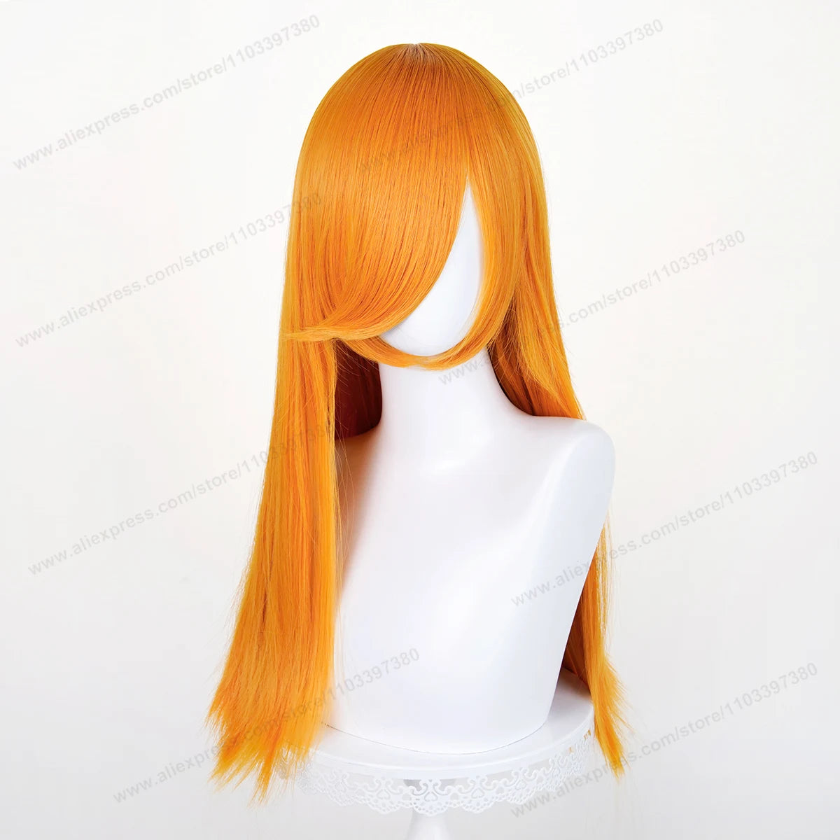 60cm Long Straight Cosplay Synthetic Wig With Bangs Golden Yellow Green Blonde Purple Heat Resistant Hair Anime Wigs + Wig Cap