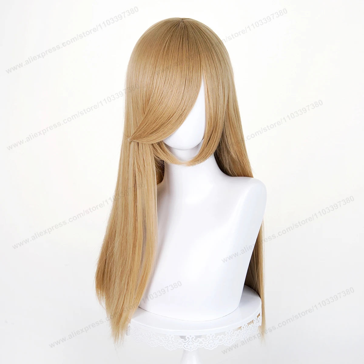 60cm Long Straight Cosplay Synthetic Wig With Bangs Golden Yellow Green Blonde Purple Heat Resistant Hair Anime Wigs + Wig Cap